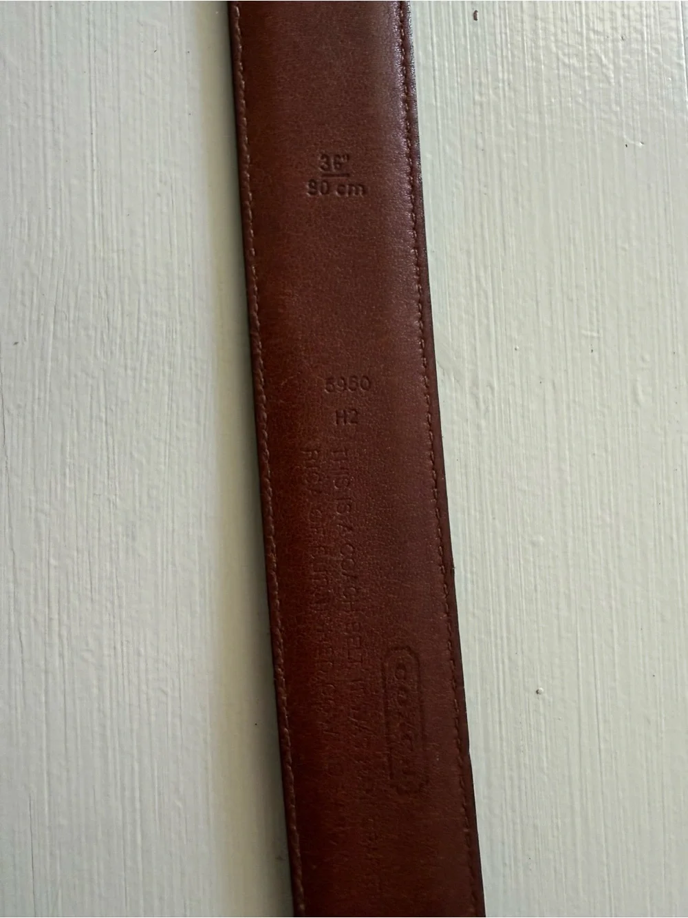 Coach Black Leather Men’s Belt with Brass Buckle